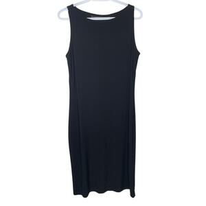 Norma Kamali A-Line Black Midi Dress